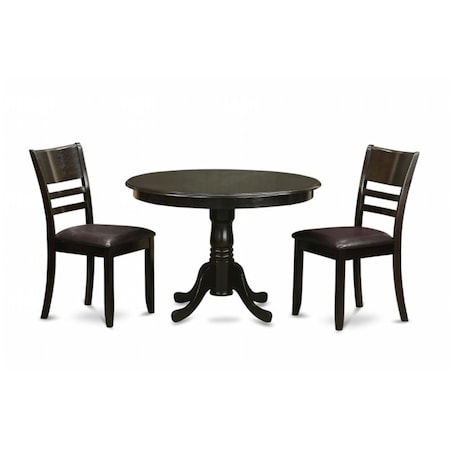 East West Furniture 3 Piece Kitchen Nook Dining Set-Dining Table and 2 Dinette Chairs HLLY3-CAP-LC
